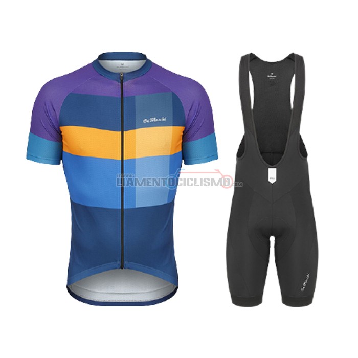 Abbigliamento Ciclismo De Marchi Manica Corta 2021 Viola Giallo Blu